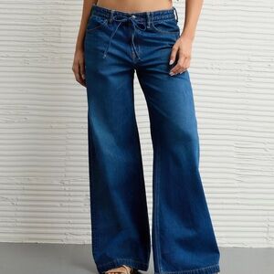 American Eagle Outfitters Dreamy Drape Strigid Low rise ultra wide leg jeans